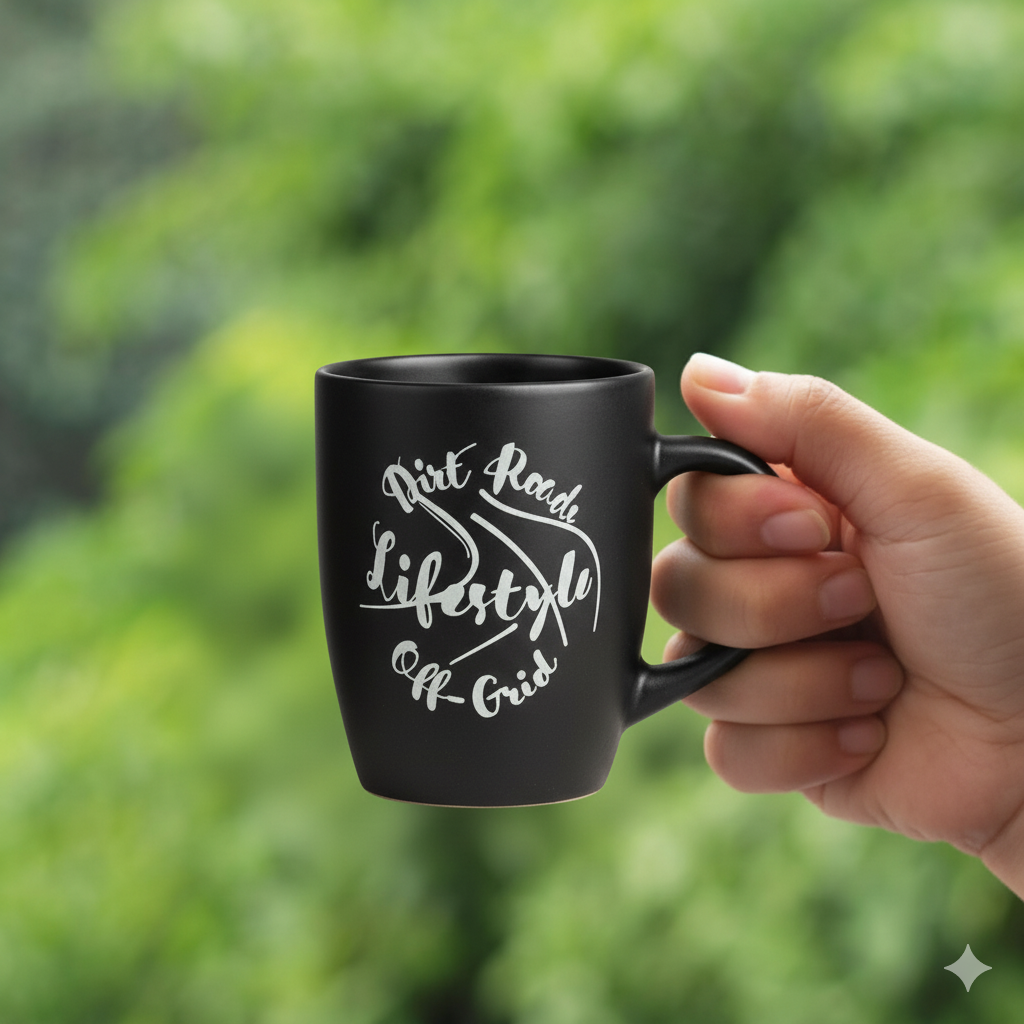 Paatra | Printed Matte Black Ceremic Coffee Mug Set of 2