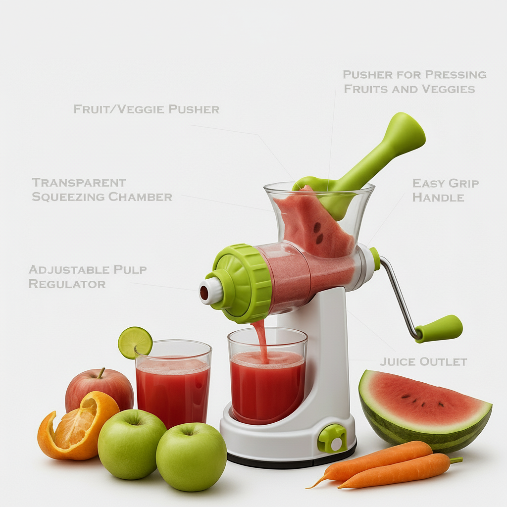 Paatra | Quick Fruit & Vegetable Juicer | Manual Cold Press Juicer for Healthy Juices