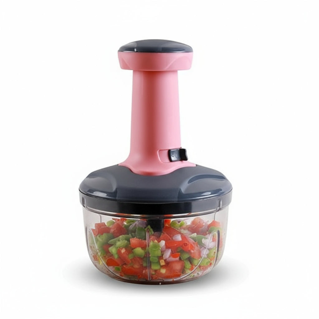 Paatra | Push Chopper 650 ML | Manual Vegetable Cutter with 3 Blades and Whisker
